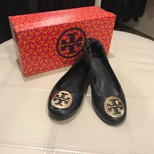 Tory Burch Reva Flats NWOT! Black, Size 7